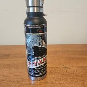 RMS Titanic Ship of Dreams Water Bottle Stainless Steel Bamboo Lid White Star Ln